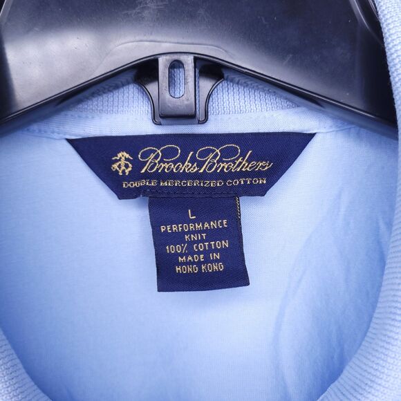Brooks Brothers Polo Shirt Mens Large Blue Performance Knit Double Mercerized - Picture 9 of 10